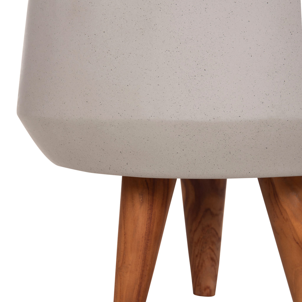 ΓΛΑΣΤΡΑ ΕΣΩΤ.ΧΩΡΟΥ QUAN HM4680.03S FIBER CEMENT ΓΚΡΙ--ΒΑΣΗ TEAK Φ37x36Υεκ