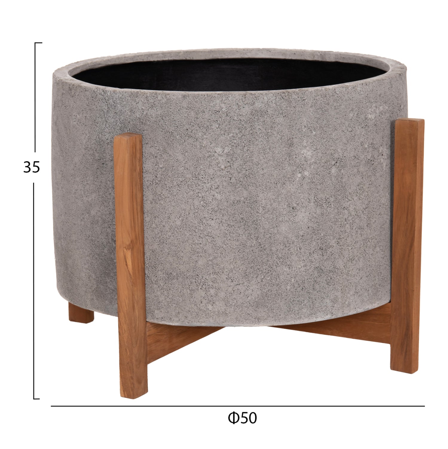ΓΛΑΣΤΡΑ ΕΣΩΤ.ΧΩΡΟΥ HOFF HM4682.03L FIBER CEMENT ΓΚΡΙ-TEAK ΒΑΣΗ Φ50x35Υεκ