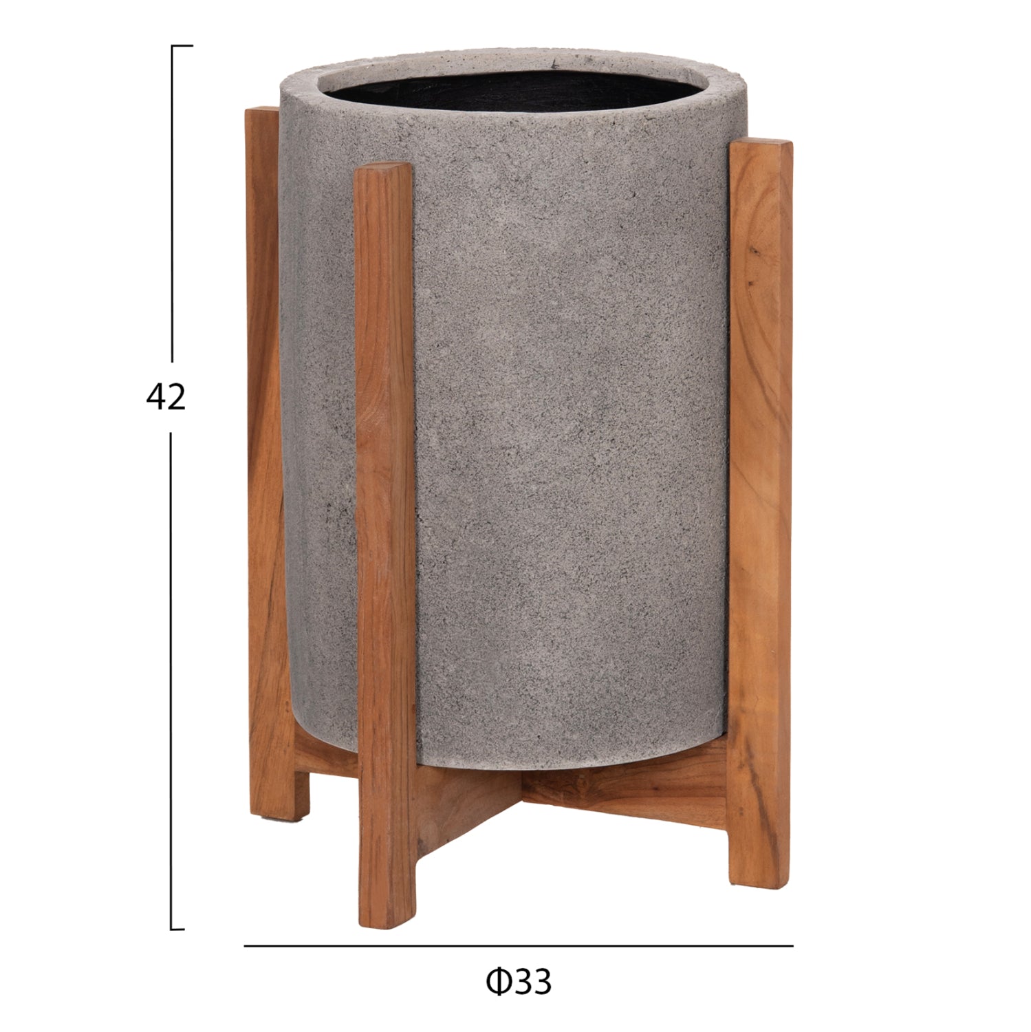 ΓΛΑΣΤΡΑ ΕΣΩΤ.ΧΩΡΟΥ HOFF HM4682.03S FIBER CEMENT ΓΚΡΙ-TEAK ΒΑΣΗ Φ33x42Υεκ