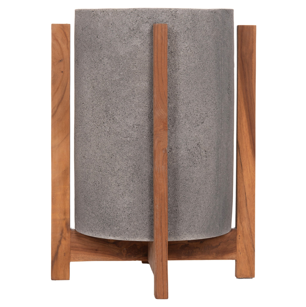 ΓΛΑΣΤΡΑ ΕΣΩΤ.ΧΩΡΟΥ HOFF HM4682.03S FIBER CEMENT ΓΚΡΙ-TEAK ΒΑΣΗ Φ33x42Υεκ
