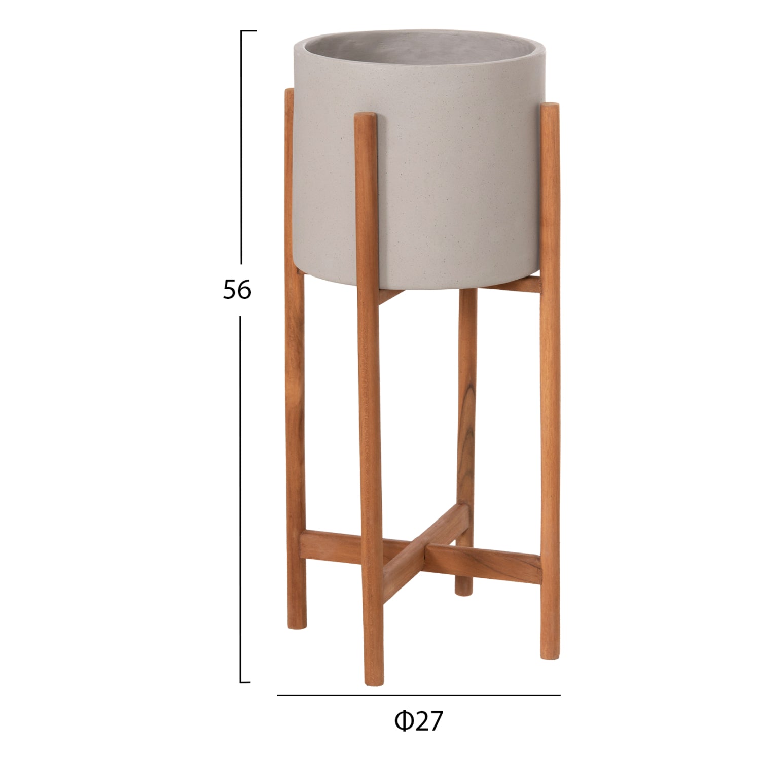 ΓΛΑΣΤΡΑ ΕΣΩΤ.ΧΩΡΟΥ RENTIL HM4684.03S FIBER CEMENT ΧΡΩΜΑ ΓΚΡΙ--ΒΑΣΗ TEAK Φ27x56Υ