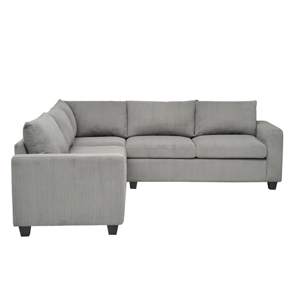 ΓΩΝΙΑΚΟΣ ΚΑΝΑΠΕΣ CALDER HM3286.01 ΓΚΡΙ ΥΦΑΣΜΑ 254x254x90x91Υεκ.