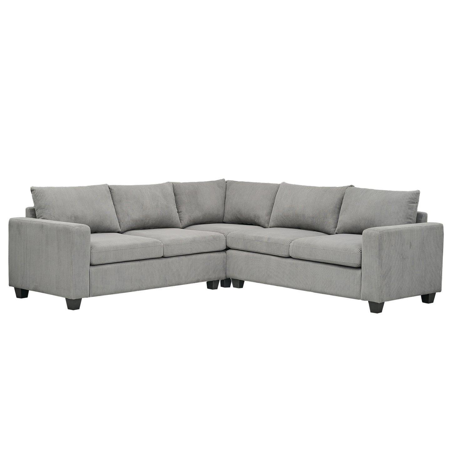 ΓΩΝΙΑΚΟΣ ΚΑΝΑΠΕΣ CALDER HM3286.01 ΓΚΡΙ ΥΦΑΣΜΑ 254x254x90x91Υεκ.