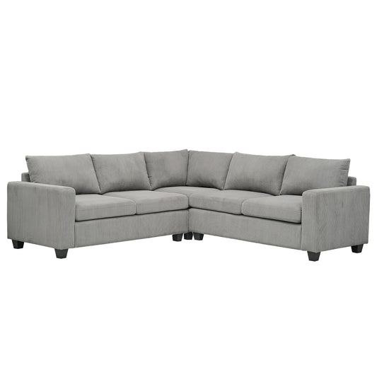 ΓΩΝΙΑΚΟΣ ΚΑΝΑΠΕΣ CALDER HM3286.01 ΓΚΡΙ ΥΦΑΣΜΑ 254x254x90x91Υεκ.