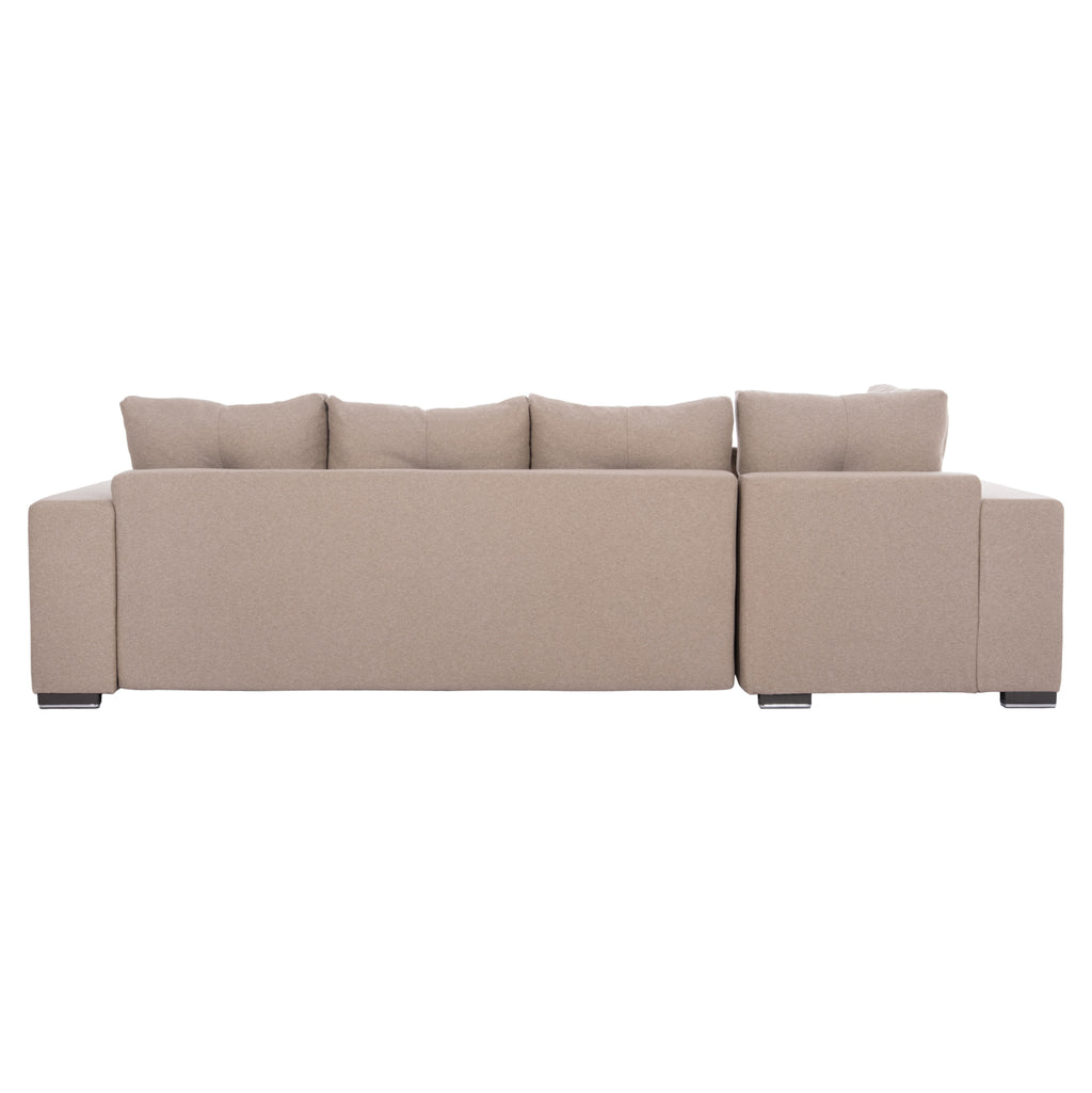 ΓΩΝΙΑΚΟΣ ΚΑΝΑΠΕΣ-ΚΡΕΒΑΤΙ ΜΕ ΑΠΟΘ.ΧΩΡΟ TRENDSTON HM3302.03L ΜΠΕΖ ΥΦΑΣΜΑ 298x177x95Υεκ