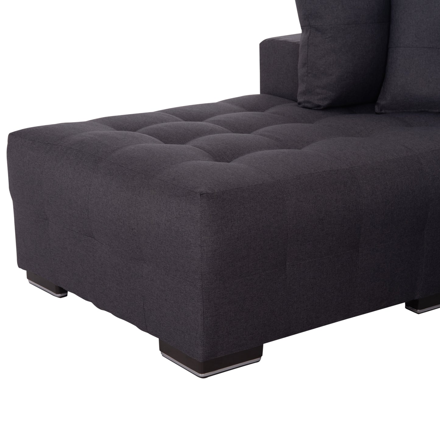 ΓΩΝΙΑΚΟΣ ΚΑΝΑΠΕΣ-ΚΡΕΒΑΤΙ ΜΕ ΑΠΟΘ.ΧΩΡΟ TRENDSTON HM3302.01L ΓΚΡΙ ΥΦΑΣΜΑ 298x177x95Υεκ