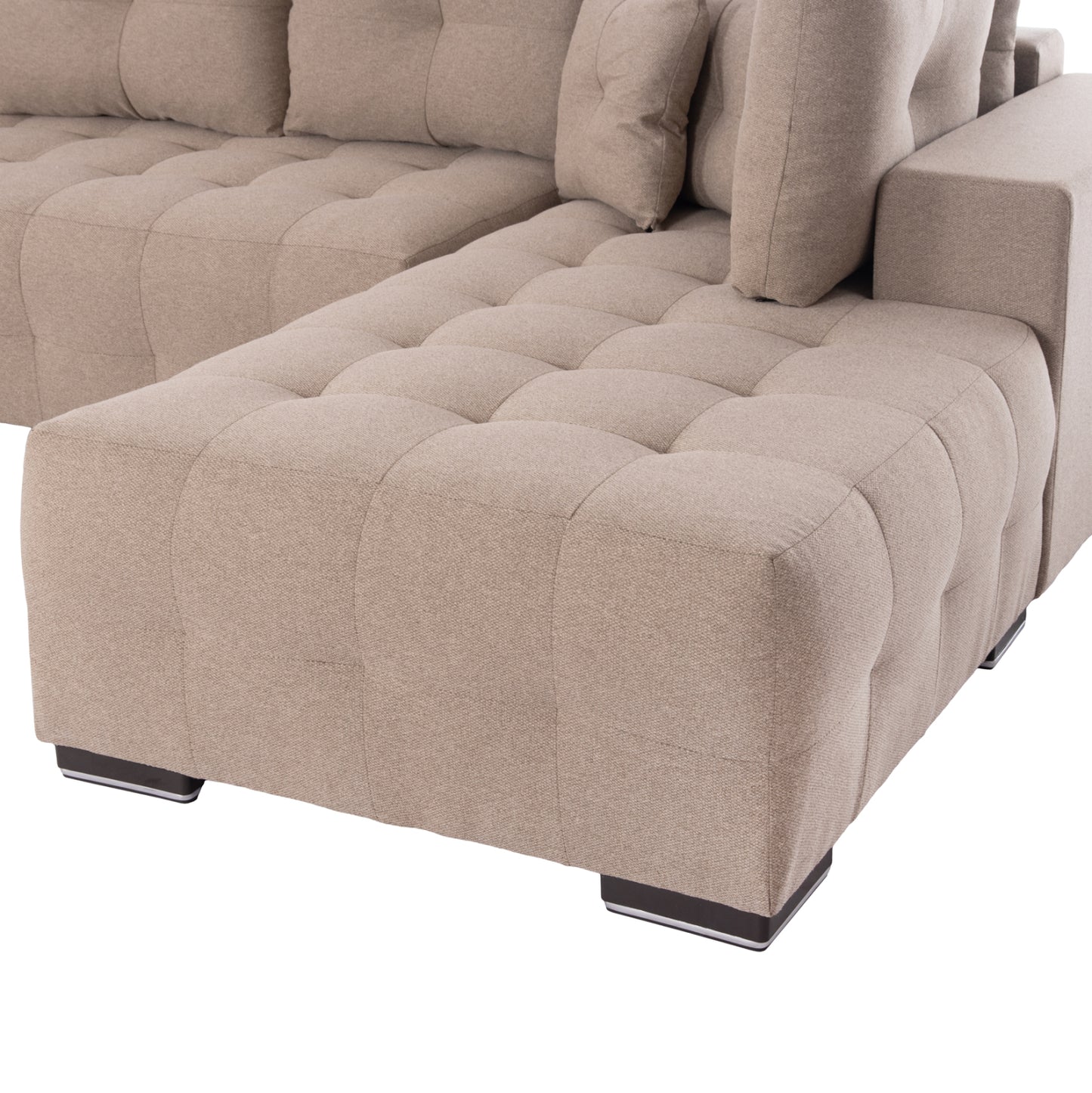 ΓΩΝΙΑΚΟΣ ΚΑΝΑΠΕΣ-ΚΡΕΒΑΤΙ ΜΕ ΑΠΟΘ.ΧΩΡΟ TRENDSTON HM3302.03R ΜΠΕΖ ΥΦΑΣΜΑ 298x177x95Υεκ