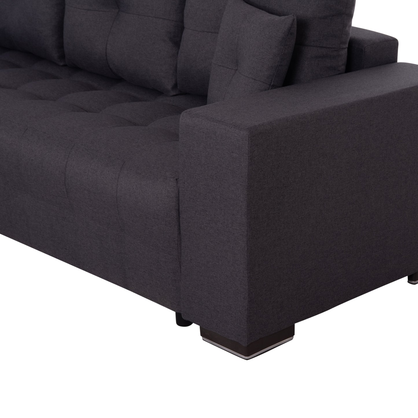 ΓΩΝΙΑΚΟΣ ΚΑΝΑΠΕΣ-ΚΡΕΒΑΤΙ ΜΕ ΑΠΟΘ.ΧΩΡΟ TRENDSTON HM3302.01L ΓΚΡΙ ΥΦΑΣΜΑ 298x177x95Υεκ