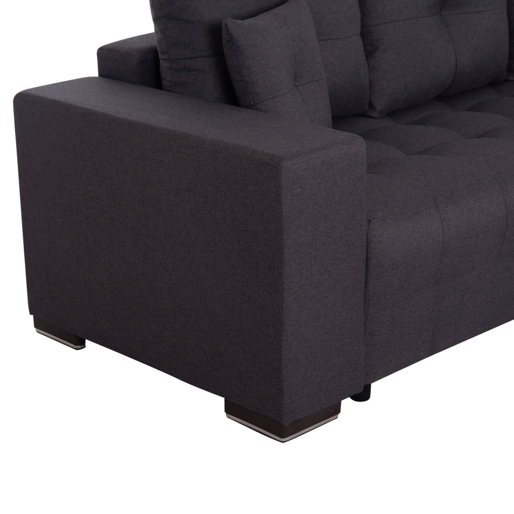 ΓΩΝΙΑΚΟΣ ΚΑΝΑΠΕΣ-ΚΡΕΒΑΤΙ ΜΕ ΑΠΟΘ.ΧΩΡΟ TRENDSTON HM3302.01R ΓΚΡΙ ΥΦΑΣΜΑ 298x177x95Υεκ