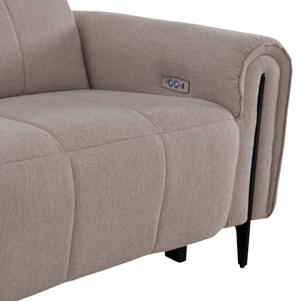 ΓΩΝΙΑΚΟΣ ΚΑΝΑΠΕΣ ΜΕ RECLINE ORACLE HM3290.02 ΜΠΕΖ ΥΦΑΣΜΑ 260x260x90(κάθισμα)x94Υεκ.