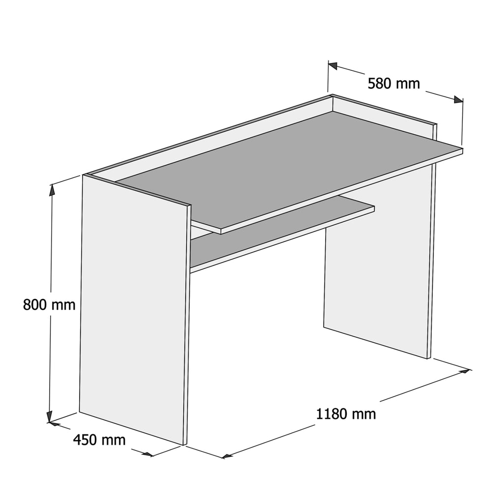 ΓΡΑΦΕΙΟ ΜΕΛΑΜΙΝΗΣ ΓΚΡΙ ΛΕΥΚΟ CLASSIKER HM9227.13 118x58x80Υεκ.