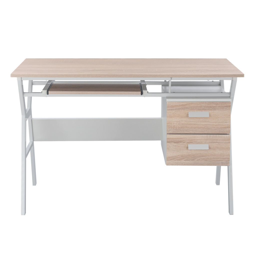 ΓΡΑΦΕΙΟ VITINO HM2130.01 ΜΕΛΑΜΙΝΗ-ΜΕΤΑΛΛΟ ΣΕ SONAMA-ΛΕΥΚΟ 120X60X76εκ.