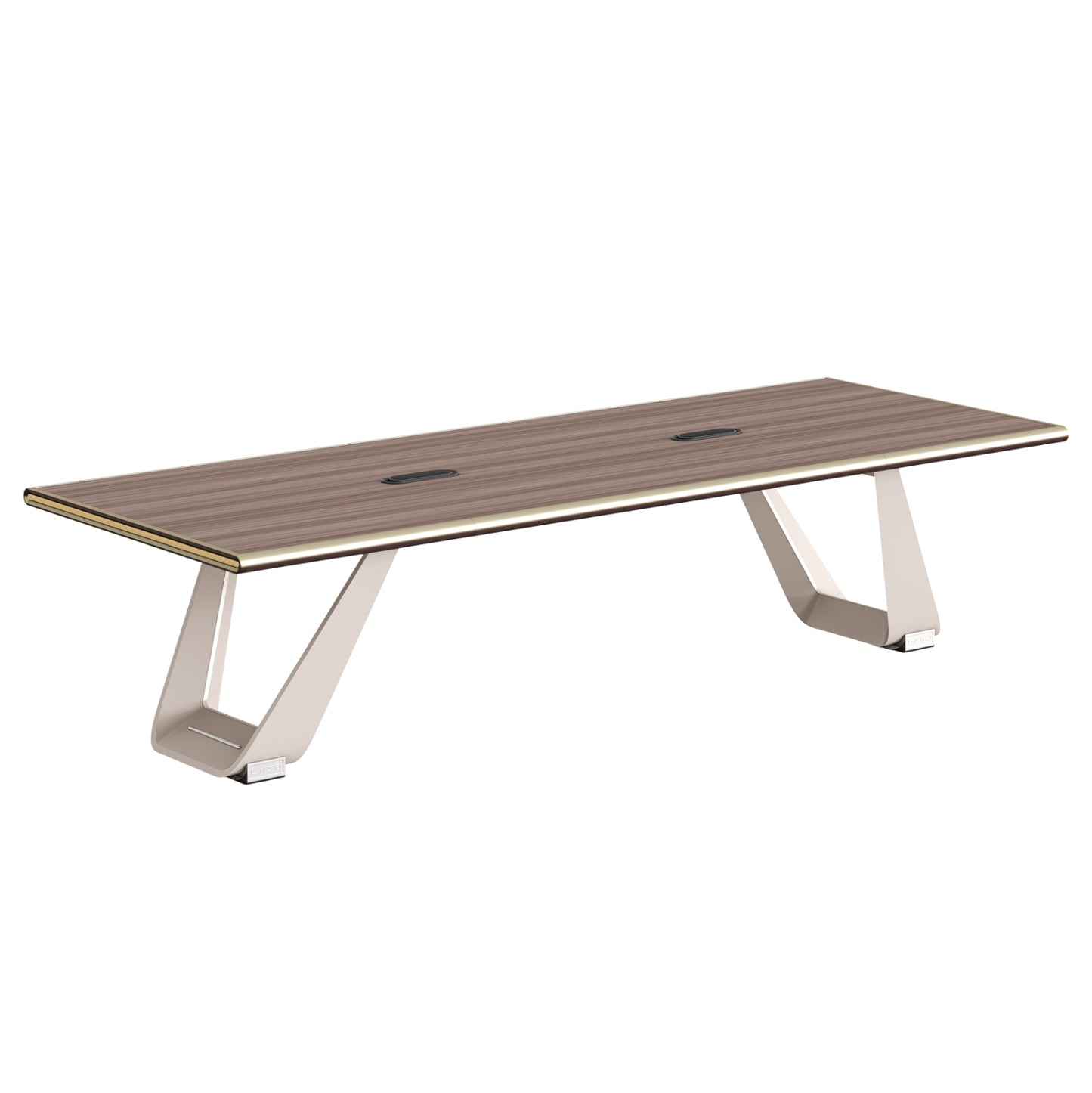 ΓΡΑΦΕΙΟ ΣΥΝΕΔΡΙΑΣΕΩΝ SUPERON HM2144 ΜΕΛΑΜΙΝΗ ΣΕ ΦΥΣΙΚΟ-ΜΕΤΑΛΛΟ ΜΠΕΖ 320x120x76Υεκ
