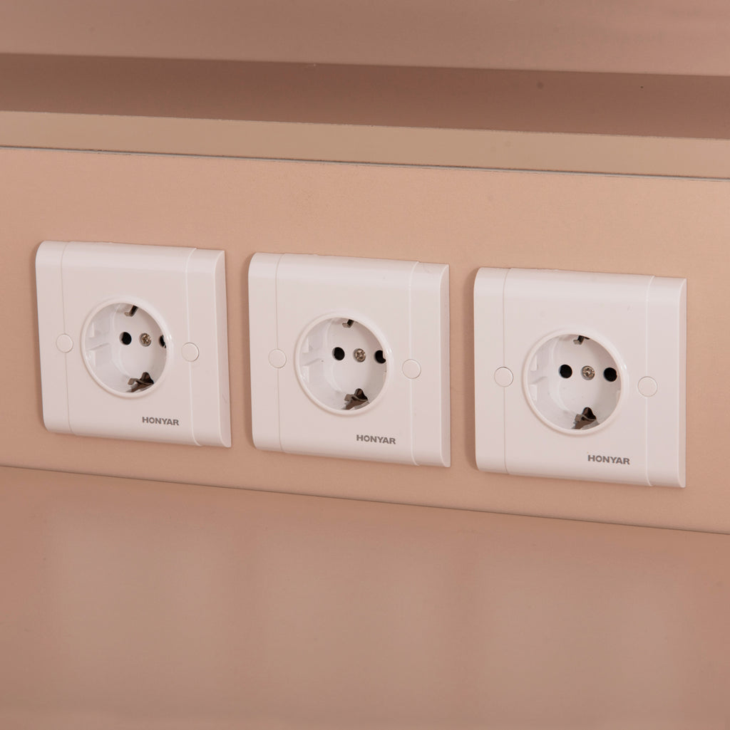 ΓΡΑΦΕΙΟ ΥΠΟΔΟΧΗΣ DALTON HM2068.02 ΜΕΛΑΜΙΝΗ ΣΕ SONAMA-ΜΠΕΖ 240x80x106Υεκ.