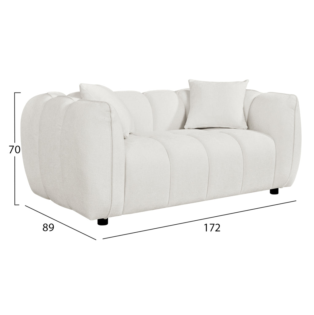 ΚΑΝΑΠΕΣ 2-ΘΕΣΙΟΣ LYKKE HM3324.02 ΕΚΡΟΥ ΥΦΑΣΜΑ 172x89x70Υεκ.