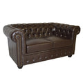 ΚΑΝΑΠΕΣ 2ΘΕΣΙΟΣ T.CHESTERFIELD HM3010.01 ΤΕΧΝΟΔΕΡΜΑ ΣΚΟΥΡΟ ΚΑΦΕ 155x90x73 εκ.