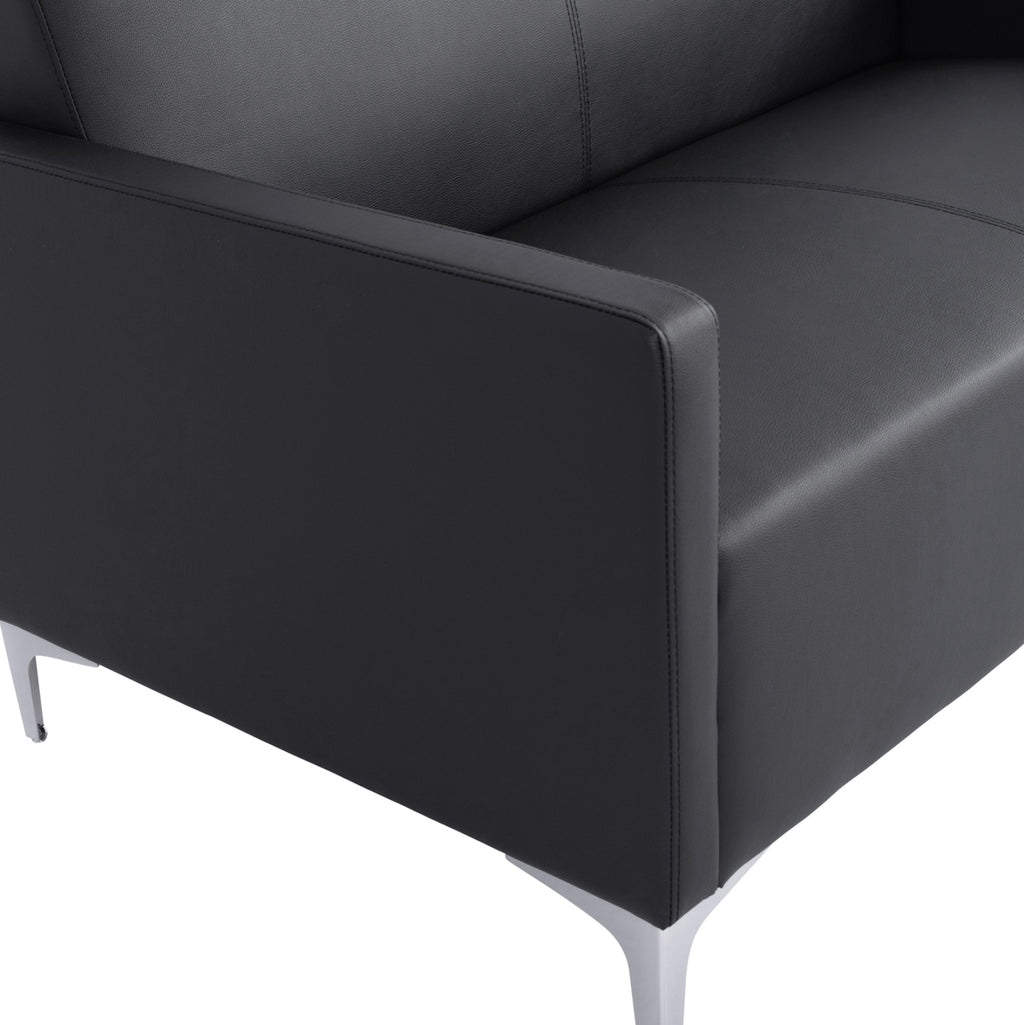 ΚΑΝΑΠΕΣ 2ΘΕΣΙΟΣ NELLIE HM3159.21 ΜΕ ΜΑΥΡΟ PU 113x71x71Υ εκ.