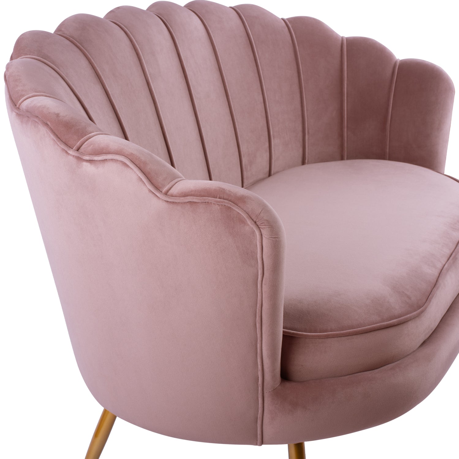 ΚΑΝΑΠΕΣ 2ΘΕΣΙΟΣ COQUILLE HM8627.02 ΑΠΟ ΒΕΛΟΥΔΟ ΣΑΠΙΟ ΜΗΛΟ & ΧΡΥΣΑ ΠΟΔΙΑ 130x81x86εκ.
