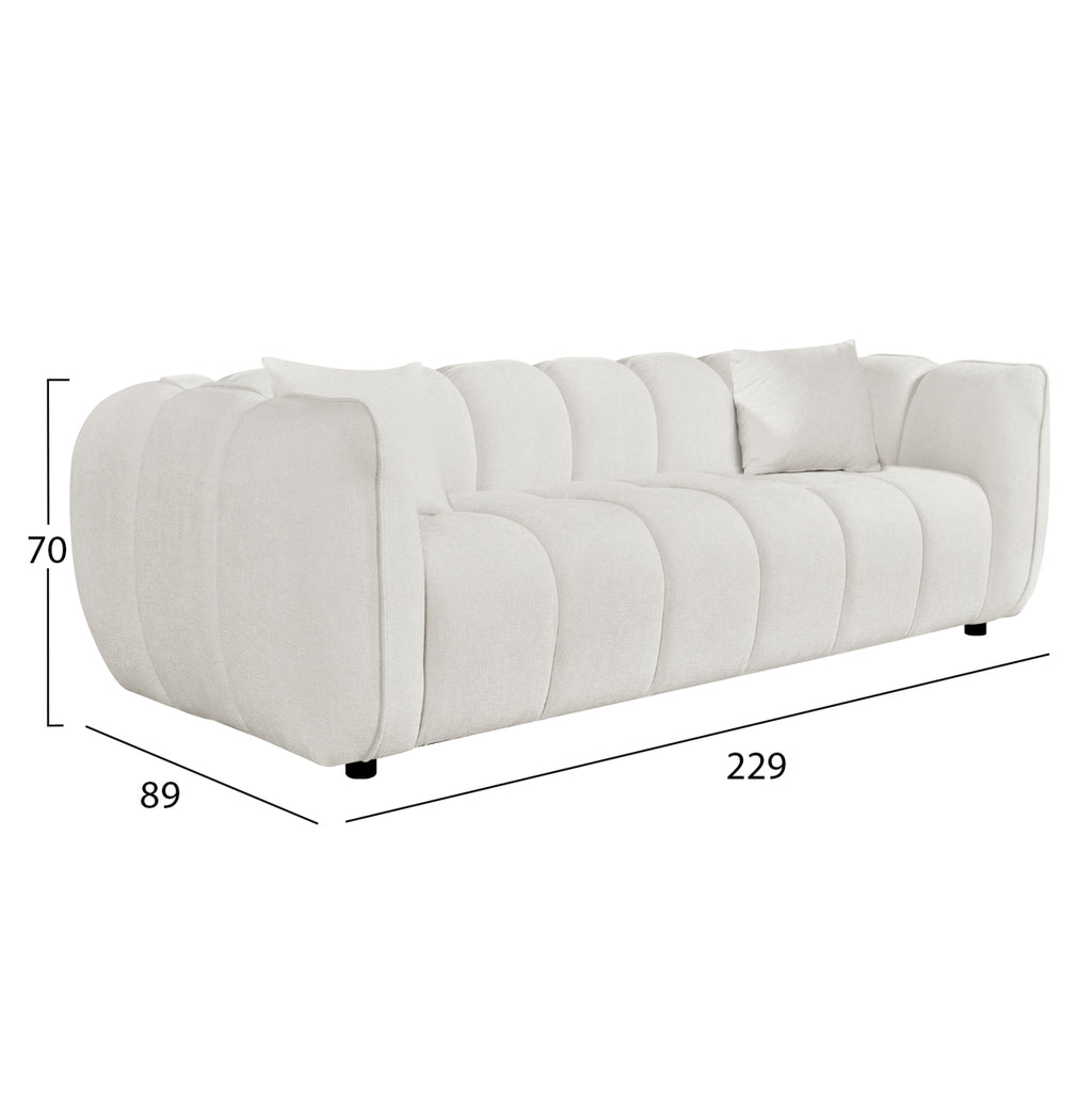 ΚΑΝΑΠΕΣ 3-ΘΕΣΙΟΣ LYKKE HM3323.02 ΕΚΡΟΥ ΥΦΑΣΜΑ 229x89x70Υεκ