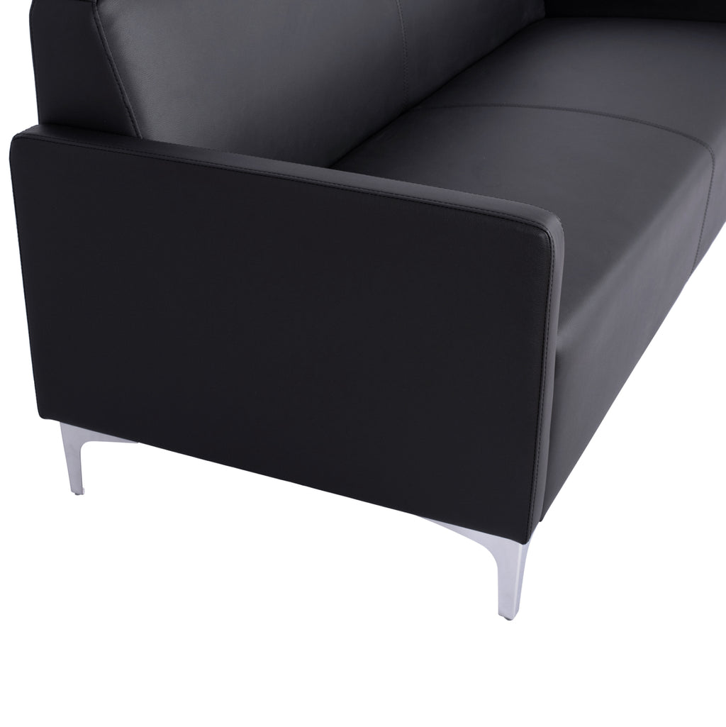 ΚΑΝΑΠΕΣ 3ΘΕΣΙΟΣ NELLIE HM3159.31 ΜΕ ΜΑΥΡΟ PU 163x71x71Υ εκ.