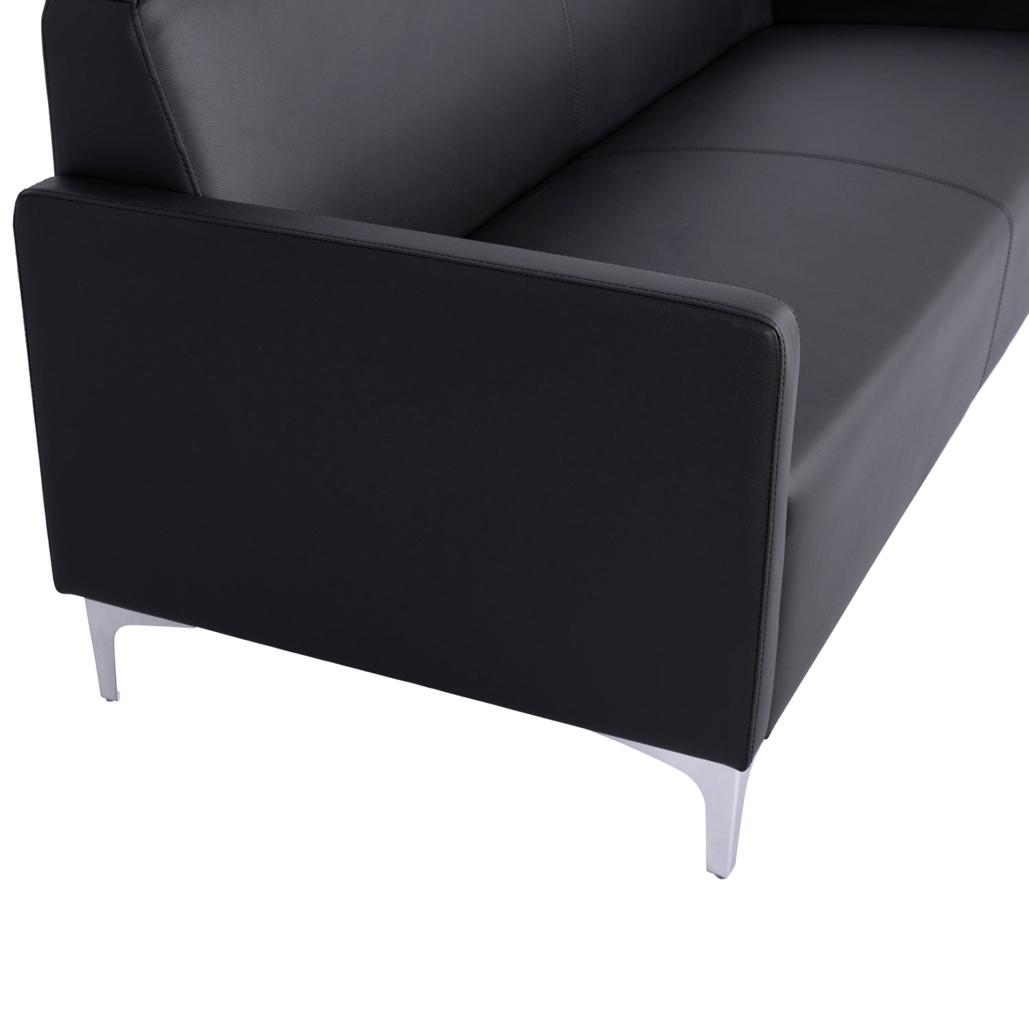 ΚΑΝΑΠΕΣ 3ΘΕΣΙΟΣ NELLIE HM3159.31 ΜΕ ΜΑΥΡΟ PU 163x71x71Υ εκ.