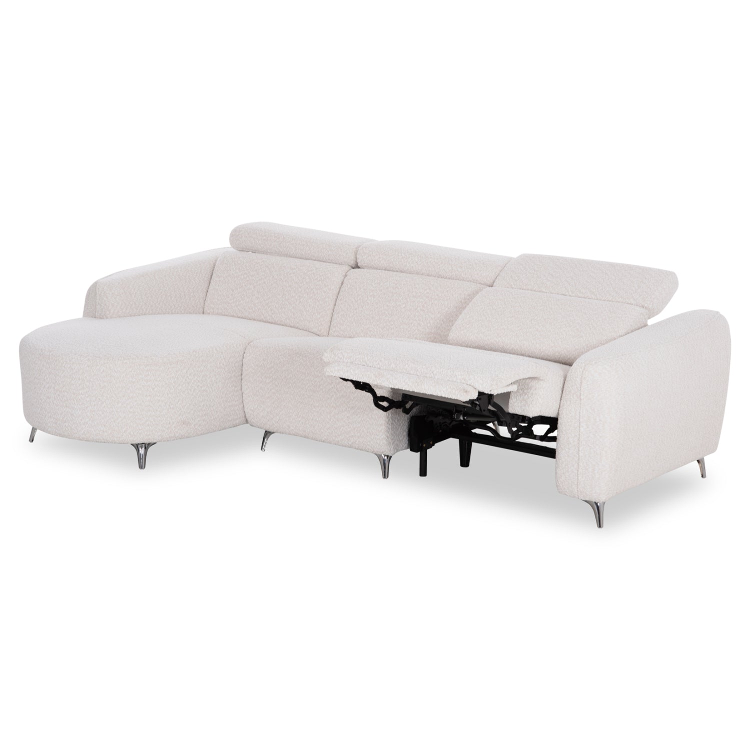 ΚΑΝΑΠΕΣ ΑΡΙΣΤΕΡΗ ΓΩΝΙΑ 3Θ ΜΕ RECLINE VALENTE HM3317.02L ΜΠΕΖ ΥΦΑΣΜΑ 275x160x104Yεκ