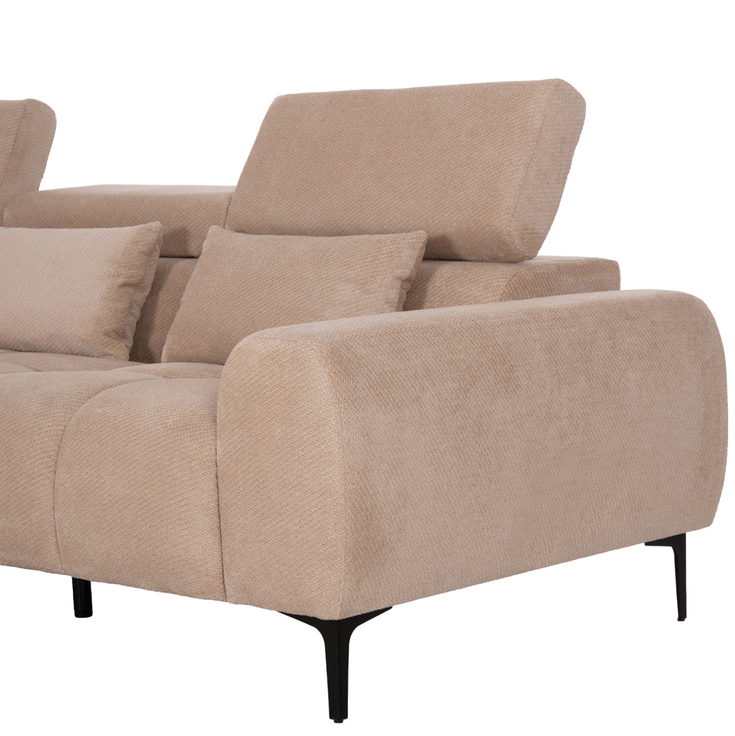 ΚΑΝΑΠΕΣ ΑΡΙΣΤΕΡΗ ΓΩΝΙΑ DIVYA HM3267.11L ΜΠΕΖ ΥΦΑΣΜΑ 260x100-174x104Υεκ.