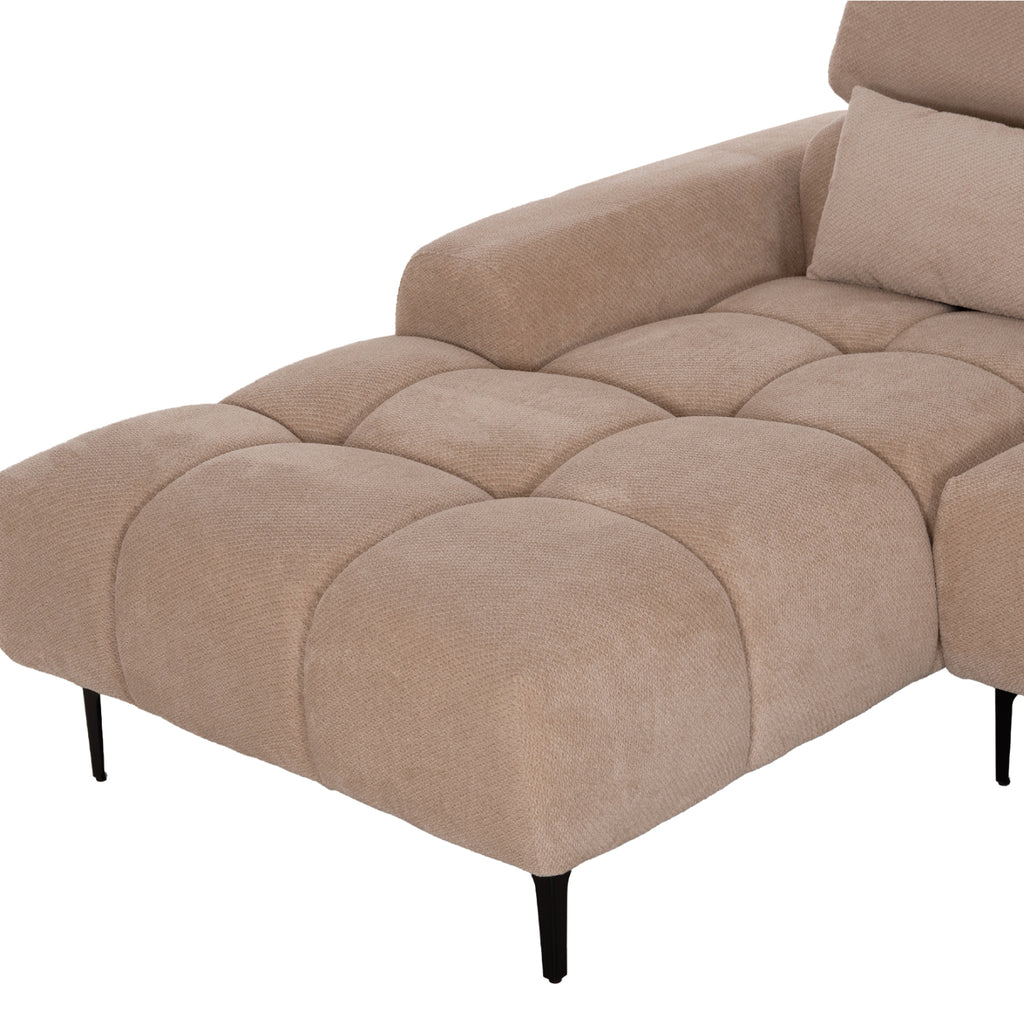 ΚΑΝΑΠΕΣ ΑΡΙΣΤΕΡΗ ΓΩΝΙΑ DIVYA HM3267.11L ΜΠΕΖ ΥΦΑΣΜΑ 260x100-174x104Υεκ.
