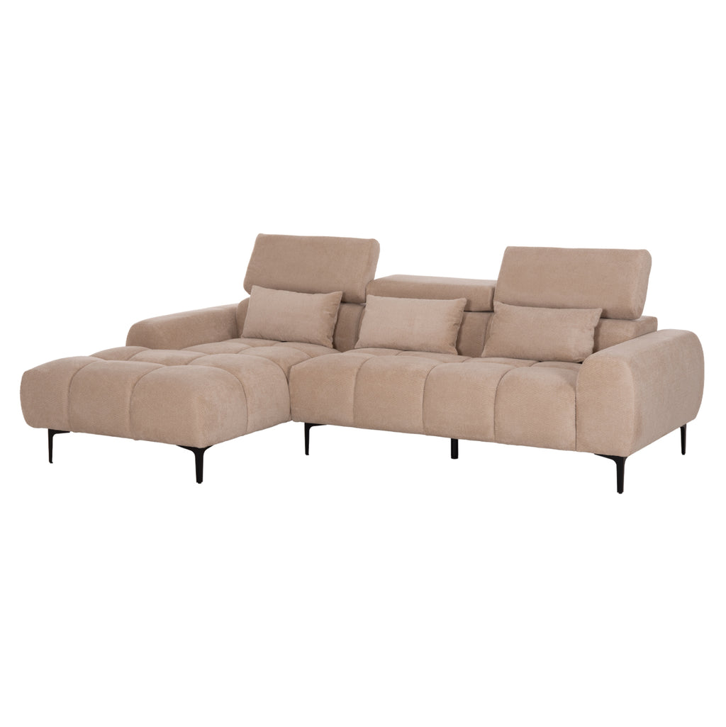 ΚΑΝΑΠΕΣ ΑΡΙΣΤΕΡΗ ΓΩΝΙΑ DIVYA HM3267.11L ΜΠΕΖ ΥΦΑΣΜΑ 260x100-174x104Υεκ.