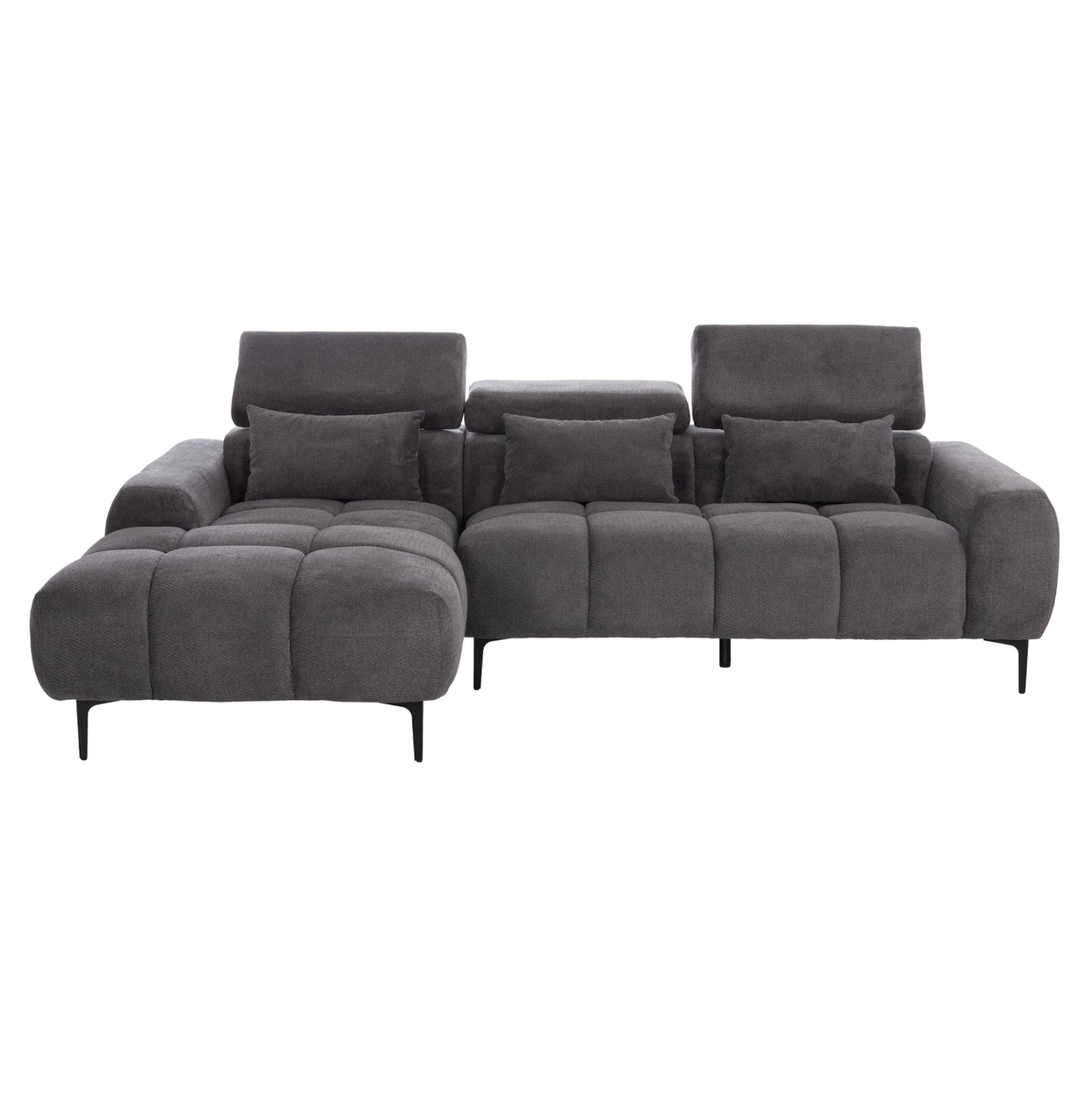 ΚΑΝΑΠΕΣ ΑΡΙΣΤΕΡΗ ΓΩΝΙΑ DIVYA HM3267.12L ΓΚΡΙ ΥΦΑΣΜΑ 260x100-174x104Υεκ.