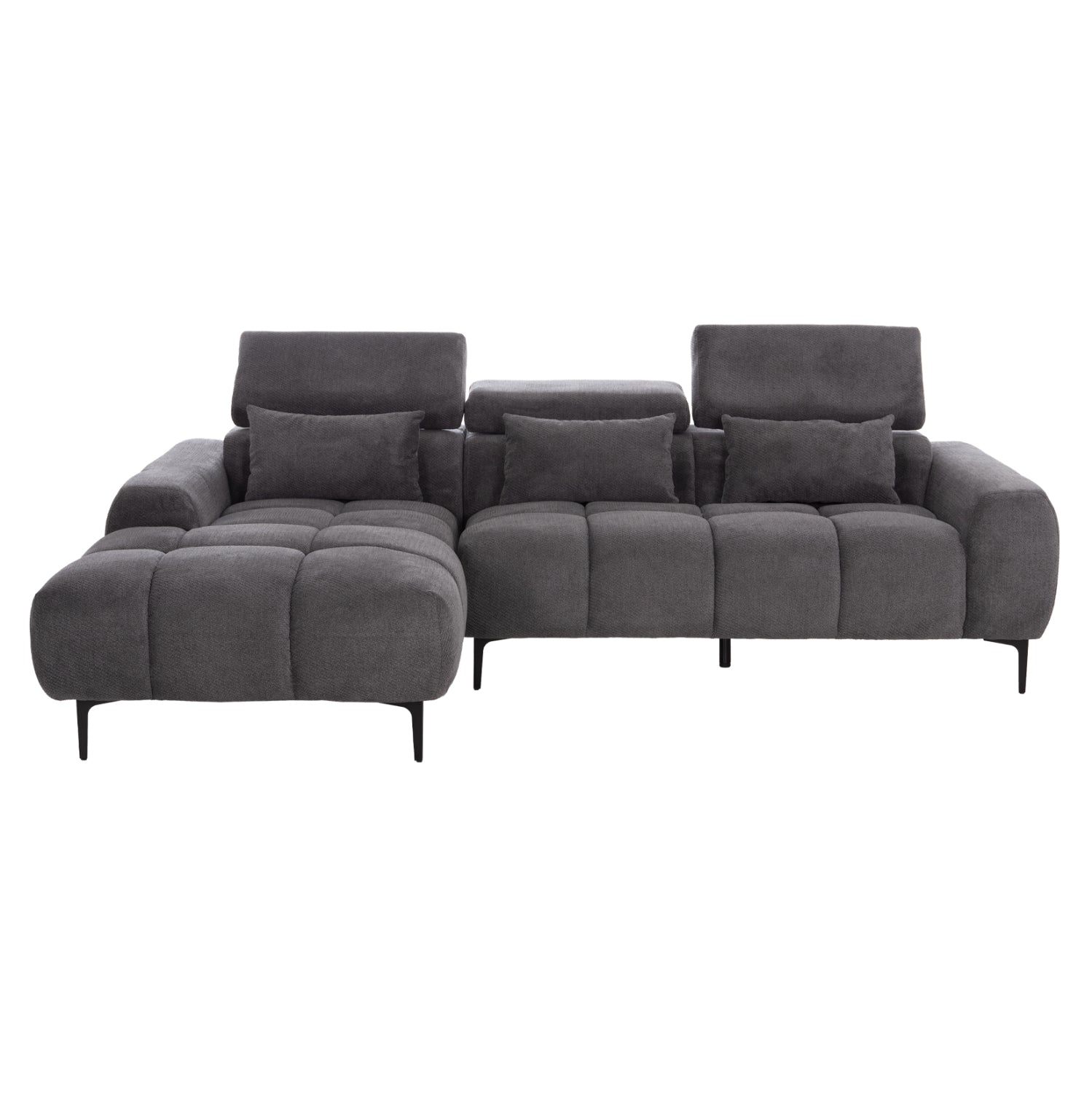 ΚΑΝΑΠΕΣ ΑΡΙΣΤΕΡΗ ΓΩΝΙΑ DIVYA HM3267.12L ΓΚΡΙ ΥΦΑΣΜΑ 260x100-174x104Υεκ.