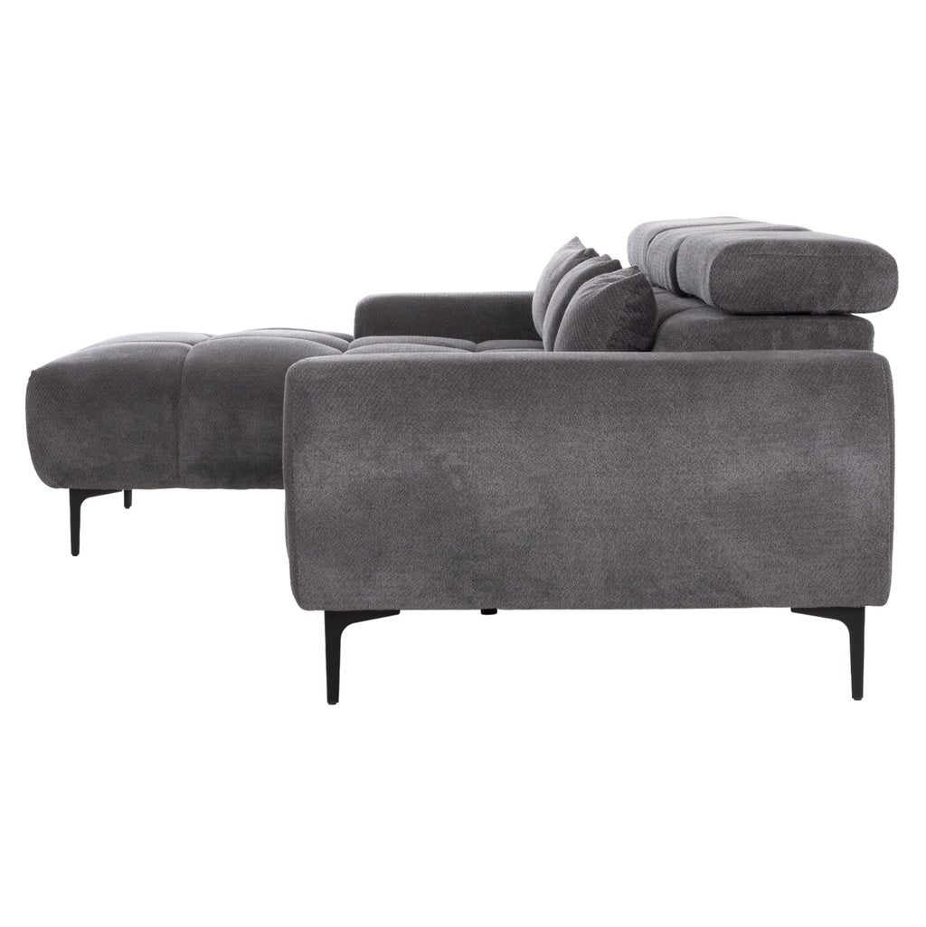 ΚΑΝΑΠΕΣ ΑΡΙΣΤΕΡΗ ΓΩΝΙΑ DIVYA HM3267.12L ΓΚΡΙ ΥΦΑΣΜΑ 260x100-174x104Υεκ.