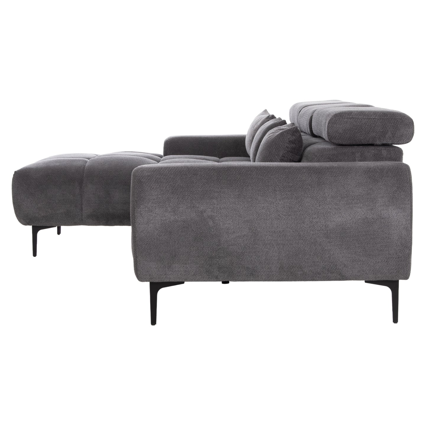 ΚΑΝΑΠΕΣ ΑΡΙΣΤΕΡΗ ΓΩΝΙΑ DIVYA HM3267.12L ΓΚΡΙ ΥΦΑΣΜΑ 260x100-174x104Υεκ.