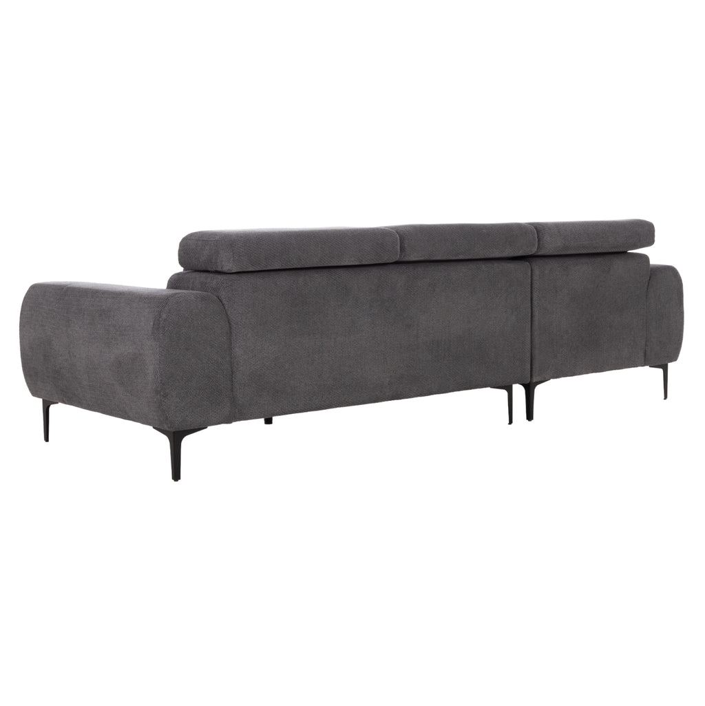 ΚΑΝΑΠΕΣ ΑΡΙΣΤΕΡΗ ΓΩΝΙΑ DIVYA HM3267.12L ΓΚΡΙ ΥΦΑΣΜΑ 260x100-174x104Υεκ.