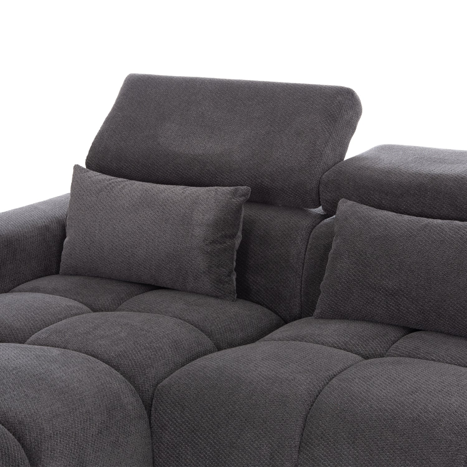 ΚΑΝΑΠΕΣ ΑΡΙΣΤΕΡΗ ΓΩΝΙΑ DIVYA HM3267.12L ΓΚΡΙ ΥΦΑΣΜΑ 260x100-174x104Υεκ.