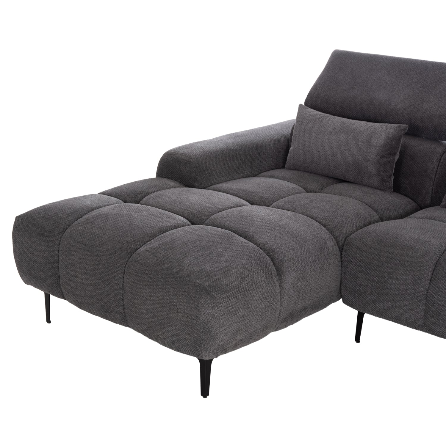 ΚΑΝΑΠΕΣ ΑΡΙΣΤΕΡΗ ΓΩΝΙΑ DIVYA HM3267.12L ΓΚΡΙ ΥΦΑΣΜΑ 260x100-174x104Υεκ.