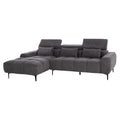 ΚΑΝΑΠΕΣ ΑΡΙΣΤΕΡΗ ΓΩΝΙΑ DIVYA HM3267.12L ΓΚΡΙ ΥΦΑΣΜΑ 260x100-174x104Υεκ.