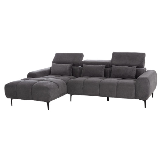 ΚΑΝΑΠΕΣ ΑΡΙΣΤΕΡΗ ΓΩΝΙΑ DIVYA HM3267.12L ΓΚΡΙ ΥΦΑΣΜΑ 260x100-174x104Υεκ.