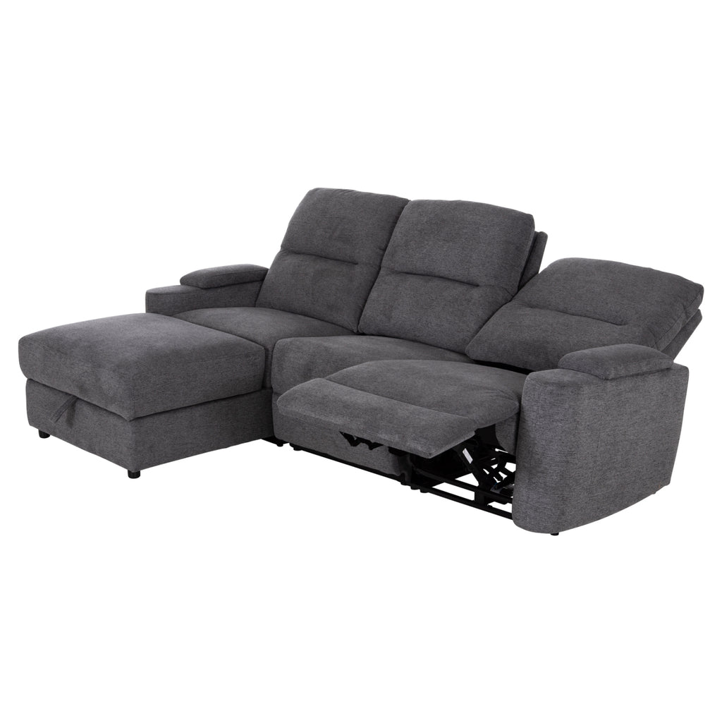 ΚΑΝΑΠΕΣ ΑΡΙΣΤΕΡΗ ΓΩΝΙΑ SYNTHIA HM3308.03L ΑΝΑΚΛΙΣΗ & ΑΠΟΘ.ΧΩΡΟΣ--ΓΚΡΙ 245x170x98Υεκ