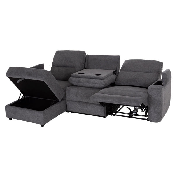ΚΑΝΑΠΕΣ ΑΡΙΣΤΕΡΗ ΓΩΝΙΑ SYNTHIA HM3308.03L ΑΝΑΚΛΙΣΗ & ΑΠΟΘ.ΧΩΡΟΣ--ΓΚΡΙ 245x170x98Υεκ