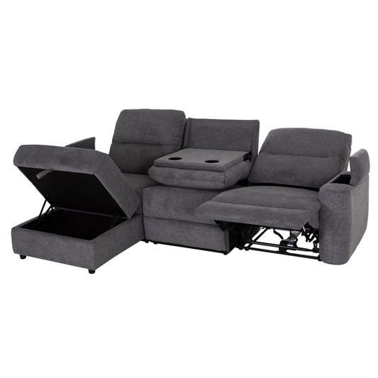 ΚΑΝΑΠΕΣ ΑΡΙΣΤΕΡΗ ΓΩΝΙΑ SYNTHIA HM3308.03L ΑΝΑΚΛΙΣΗ & ΑΠΟΘ.ΧΩΡΟΣ--ΓΚΡΙ 245x170x98Υεκ