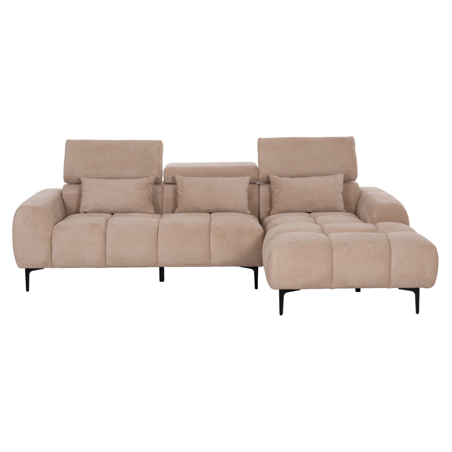 ΚΑΝΑΠΕΣ ΔΕΞΙΑ ΓΩΝΙΑ DIVYA HM3267.11R ΜΠΕΖ ΥΦΑΣΜΑ 260x100-174x104Υεκ.