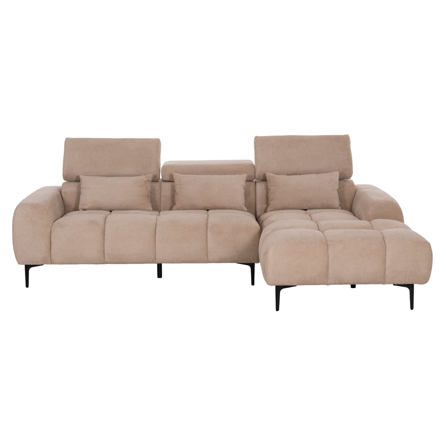 ΚΑΝΑΠΕΣ ΔΕΞΙΑ ΓΩΝΙΑ DIVYA HM3267.11R ΜΠΕΖ ΥΦΑΣΜΑ 260x100-174x104Υεκ.