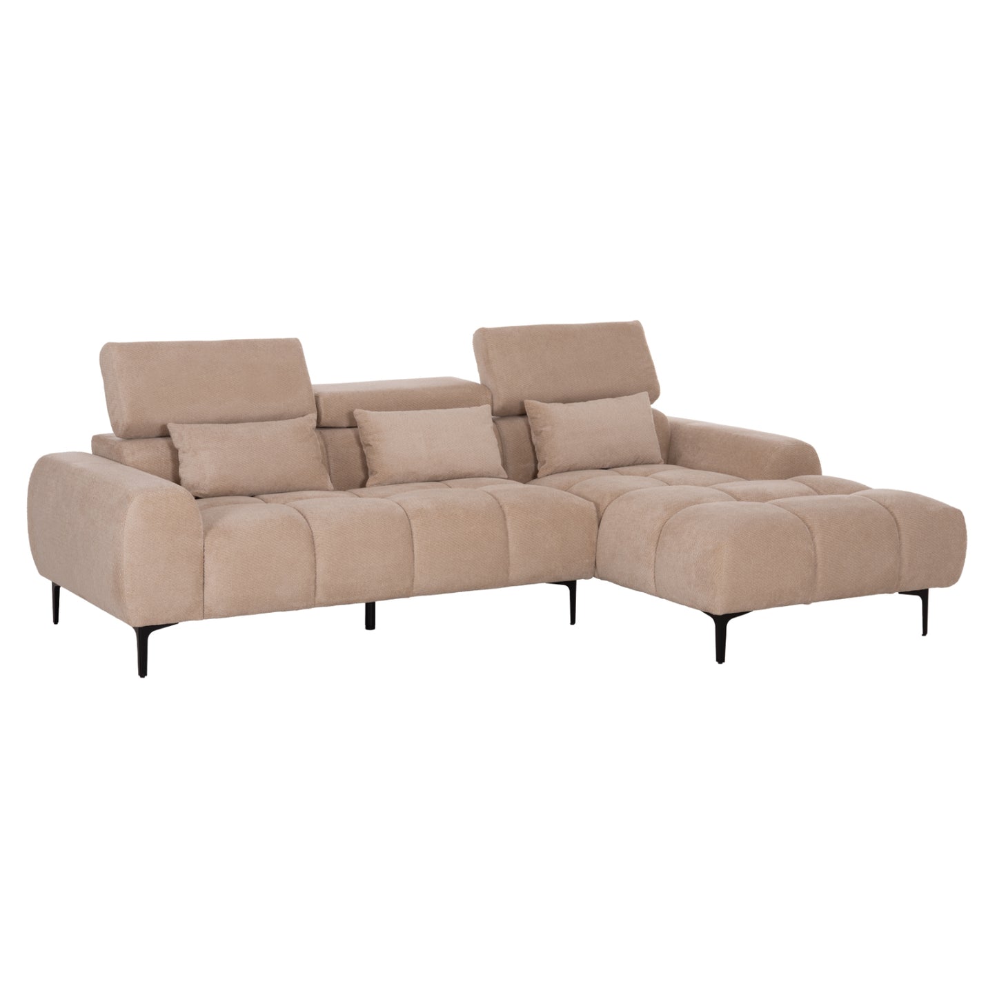 ΚΑΝΑΠΕΣ ΔΕΞΙΑ ΓΩΝΙΑ DIVYA HM3267.11R ΜΠΕΖ ΥΦΑΣΜΑ 260x100-174x104Υεκ.