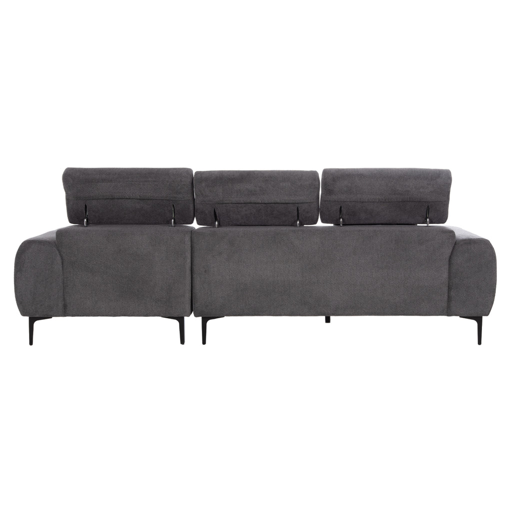 ΚΑΝΑΠΕΣ ΔΕΞΙΑ ΓΩΝΙΑ DIVYA HM3267.12R ΓΚΡΙ ΥΦΑΣΜΑ 260x100-174x104Υεκ.