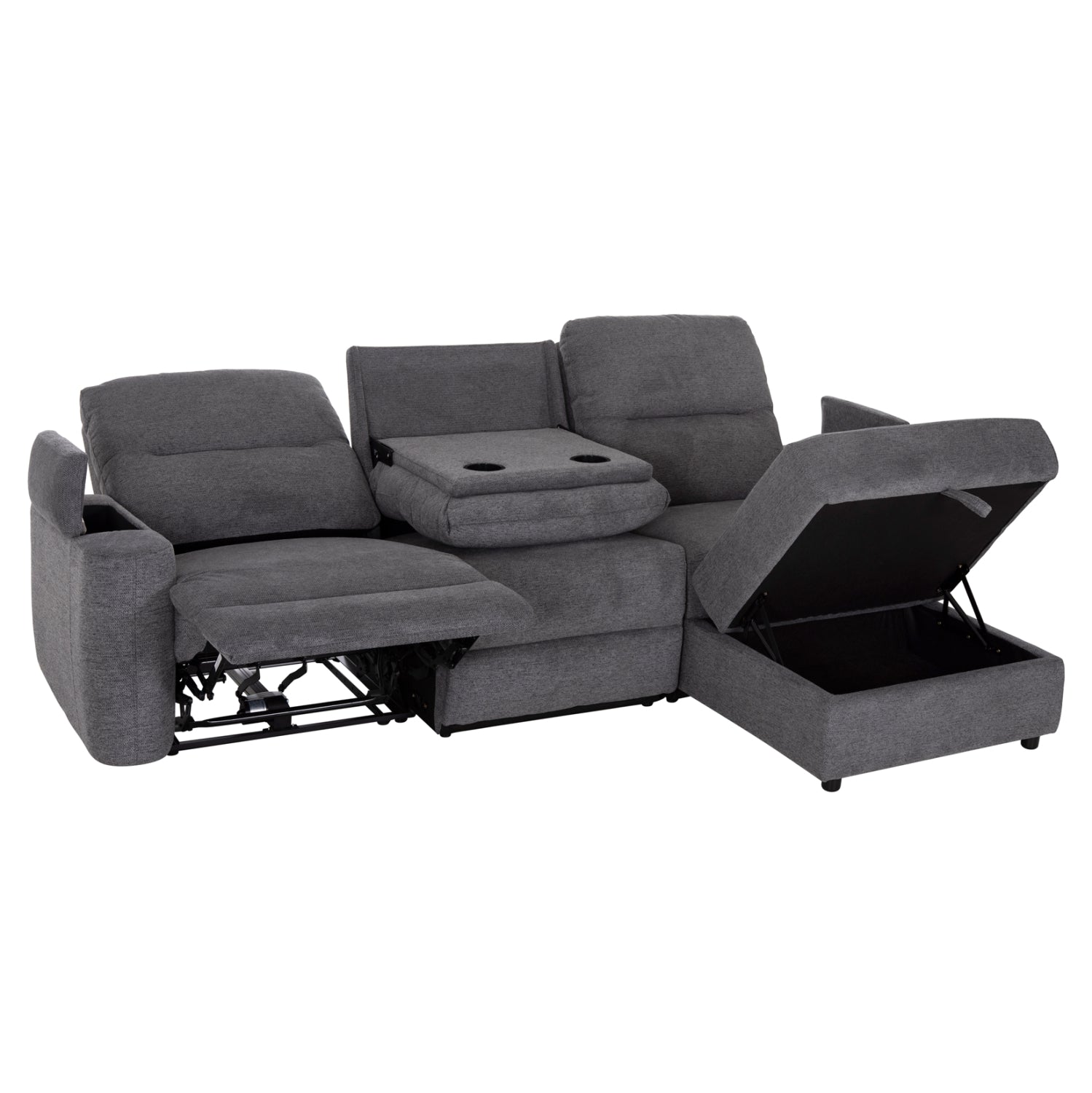 ΚΑΝΑΠΕΣ ΔΕΞΙΑ ΓΩΝΙΑ SYNTHIA HM3308.03R ΑΝΑΚΛΙΣΗ & ΑΠΟΘ.ΧΩΡΟΣ--ΓΚΡΙ 245x170x98Υεκ