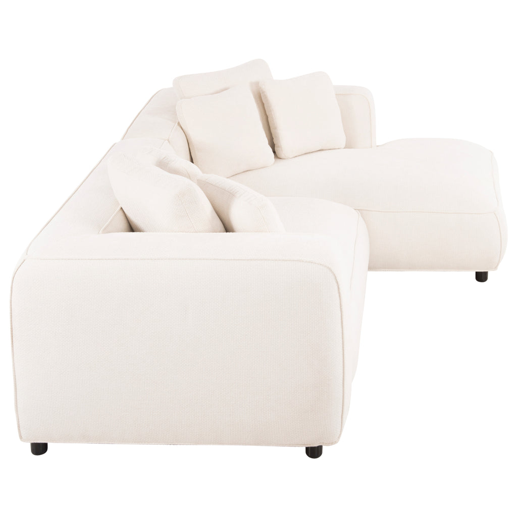 ΚΑΝΑΠΕΣ ΓΩΝΙΑ (ΔΕΞΙΑ) 3-ΘΕΣΙΟΣ GRACE HM3280.02R ΛΕΥΚΟ ΥΦΑΣΜΑ 252x160x70-90Υεκ