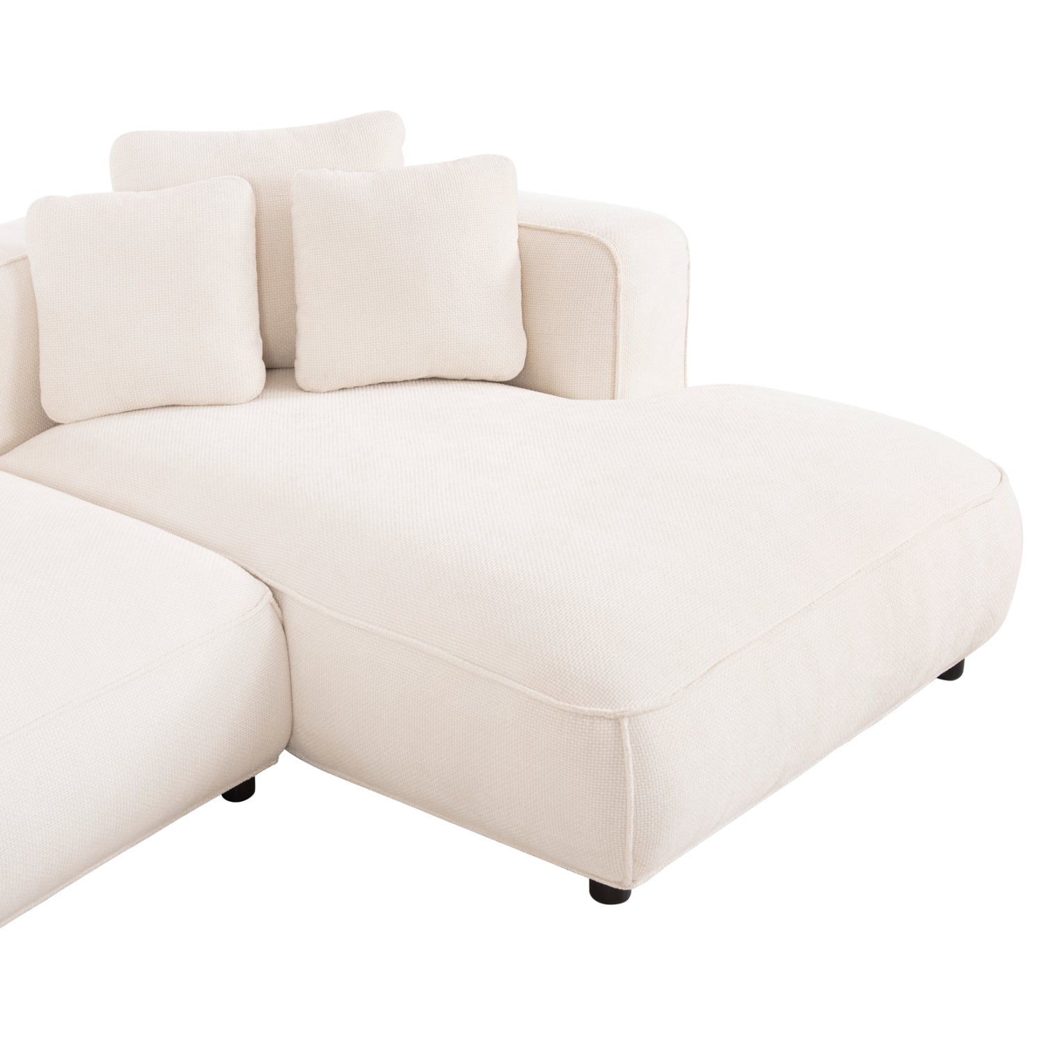 ΚΑΝΑΠΕΣ ΓΩΝΙΑ (ΔΕΞΙΑ) 3-ΘΕΣΙΟΣ GRACE HM3280.02R ΛΕΥΚΟ ΥΦΑΣΜΑ 252x160x70-90Υεκ