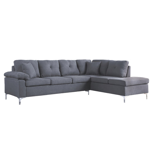 ΚΑΝΑΠΕΣ ΓΩΝΙΑ ΔΕΞΙΑ ZAILA HM3087R ΥΦΑΣΜΑ ΓΚΡΙ 282x197x90Y εκ.