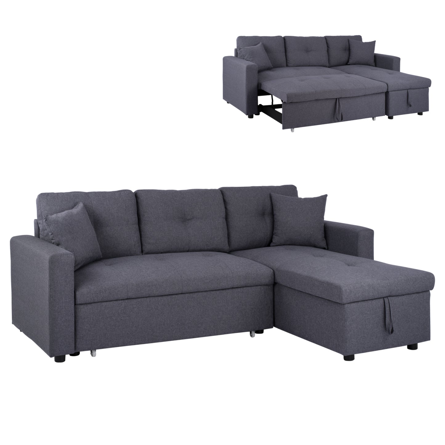 ΚΑΝΑΠΕΣ ΓΩΝΙΑ ΚΡΕΒΑΤΙ WAYNE 224x147x85Υεκ. HM3028.11 ΓΚΡΙ ΥΦΑΣΜΑ